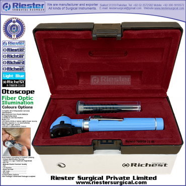 Richest-786858-11-5 Mini Otoscope Fiber Optic Light Blue with Cannula in Box Packed Professional fine Premium Quality Material for Medical Device Richest-786858-11-5 Mini Otoscope Fiber Optic Light Blue with Cannula in Box Packed Professional fine Premium Quality Material for Medical Device