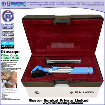 Richest-786858-11-6 Mini Otoscope Fiber Optic Light Blue with Cannula in Box Packed Professional fine Premium Quality Material for Medical Device Richest-786858-11-6 Mini Otoscope Fiber Optic Light Blue with Cannula in Box Packed Professional fine Premium Quality Material for Medical Device