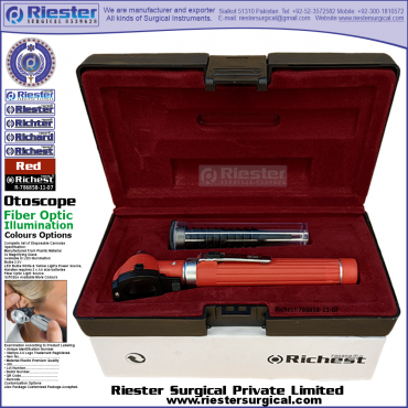 Richest-786858-11-7 Mini Otoscope Fiber Optic Red Black with Cannula in Box Packed Professional fine Premium Quality Material for Medical Device Richest-786858-11-7 Mini Otoscope Fiber Optic Red Black with Cannula in Box Packed Professional fine Premium Quality Material for Medical Device