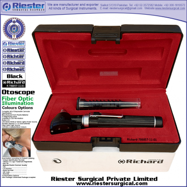 Richard-786857-11-1 Mini Otoscope Fiber Optic Black with Cannula in Box Packed Professional fine Premium Quality Material for Medical Device Richard-786857-11-1 Mini Otoscope Fiber Optic Black with Cannula in Box Packed Professional fine Premium Quality Material for Medical Device