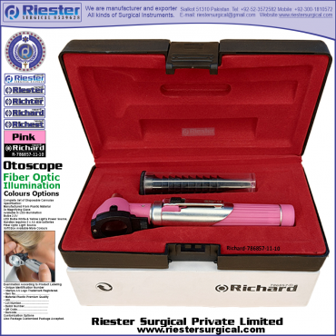 Richard-786857-11-10 Mini Otoscope Fiber Optic Pink with Cannula in Box Packed Professional fine Premium Quality Material for Medical Device Richard-786857-11-10 Mini Otoscope Fiber Optic Pink with Cannula in Box Packed Professional fine Premium Quality Material for Medical Device