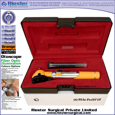 Richard-786857-11-14 Mini Otoscope Fiber Optic Orange with Cannula in Box Packed Professional fine Premium Quality Material for Medical Device Richard-786857-11-14 Mini Otoscope Fiber Optic Orange with Cannula in Box Packed Professional fine Premium Quality Material for Medical Device