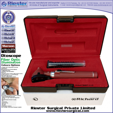 Richard-786857-11-15 Mini Otoscope Fiber Optic Maroon with Cannula in Box Packed Professional fine Premium Quality Material for Medical Device Richard-786857-11-15 Mini Otoscope Fiber Optic Maroon with Cannula in Box Packed Professional fine Premium Quality Material for Medical Device