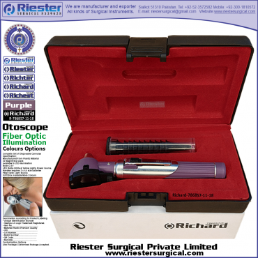 Richard-786857-11-18 Mini Otoscope Fiber Optic Purple with Cannula in Box Packed Professional fine Premium Quality Material for Medical Device Richard-786857-11-18 Mini Otoscope Fiber Optic Purple with Cannula in Box Packed Professional fine Premium Quality Material for Medical Device