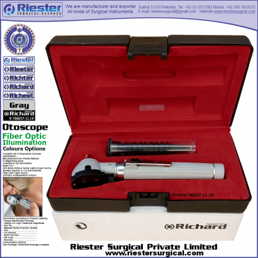 Richard-786857-11-19 Mini Otoscope Fiber Optic Gray with Cannula in Box Packed Professional fine Premium Quality Material for Medical Device Richard-786857-11-19 Mini Otoscope Fiber Optic Gray with Cannula in Box Packed Professional fine Premium Quality Material for Medical Device