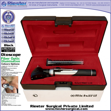 Richard-786857-11-2 Mini Otoscope Fiber Optic Black with Cannula in Box Packed Professional fine Premium Quality Material for Medical Device Richard-786857-11-2 Mini Otoscope Fiber Optic Black with Cannula in Box Packed Professional fine Premium Quality Material for Medical Device
