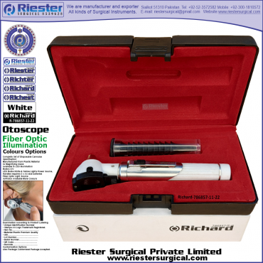 Richard-786857-11-22 Mini Otoscope Fiber Optic White with Cannula in Box Packed Professional fine Premium Quality Material for Medical Device Richard-786857-11-22 Mini Otoscope Fiber Optic White with Cannula in Box Packed Professional fine Premium Quality Material for Medical Device