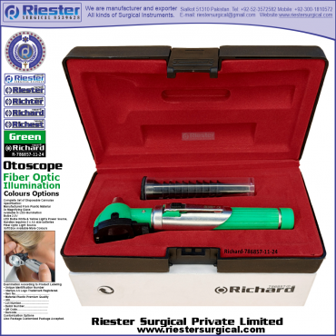 Richard-786857-11-24 Mini Otoscope Fiber Optic Green with Cannula in Box Packed Professional fine Premium Quality Material for Medical Device Richard-786857-11-24 Mini Otoscope Fiber Optic Green with Cannula in Box Packed Professional fine Premium Quality Material for Medical Device