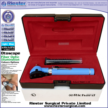 Richard-786857-11-5 Mini Otoscope Fiber Optic Light Blue with Cannula in Box Packed Professional fine Premium Quality Material for Medical Device Richard-786857-11-5 Mini Otoscope Fiber Optic Light Blue with Cannula in Box Packed Professional fine Premium Quality Material for Medical Device