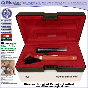 Richard-786857-11-7 Mini Otoscope Fiber Optic Red with Cannula in Box Packed Professional fine Premium Quality Material for Medical Device Richard-786857-11-7 Mini Otoscope Fiber Optic Red with Cannula in Box Packed Professional fine Premium Quality Material for Medical Device