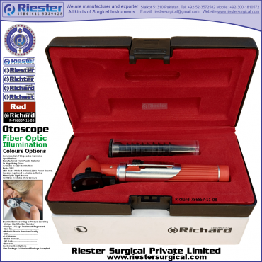 Richard-786857-11-8 Mini Otoscope Fiber Optic Red with Cannula in Box Packed Professional fine Premium Quality Material for Medical Device Richard-786857-11-8 Mini Otoscope Fiber Optic Red with Cannula in Box Packed Professional fine Premium Quality Material for Medical Device