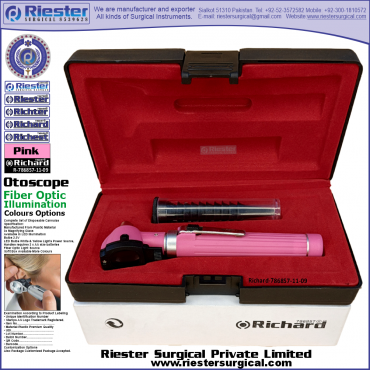 Richard-786857-11-9 Mini Otoscope Fiber Optic Pink with Cannula in Box Packed Professional fine Premium Quality Material for Medical Device Richard-786857-11-9 Mini Otoscope Fiber Optic Pink with Cannula in Box Packed Professional fine Premium Quality Material for Medical Device