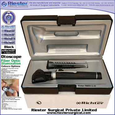 Richter-786856-11-1 Mini Otoscope Fiber Optic Black with Cannula in Box Packed Professional fine Premium Quality Material for Medical Device Richter-786856-11-1 Mini Otoscope Fiber Optic Black with Cannula in Box Packed Professional fine Premium Quality Material for Medical Device