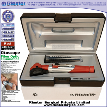 Richter-786856-11-8 Mini Otoscope Fiber Optic Red with Cannula in Box Packed Professional fine Premium Quality Material for Medical Device Richter-786856-11-8 Mini Otoscope Fiber Optic Red with Cannula in Box Packed Professional fine Premium Quality Material for Medical Device