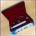 Laryngoscope Conventional Standard Macintosh 3 Blade 0-1-2 Set Child Handle Reusable Blades Premium Quality Plastics Box Blister Packing  Maroon Colour into Lapa Boxboard Box Packed