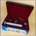 Laryngoscope Conventional Standard Macintosh 3 Blade 0-1-2 Set Child Handle Reusable Blades Premium Quality Plastics Box Blister Packing  Maroon Colour into Lapa Boxboard Box Packed