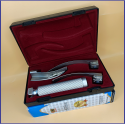 Laryngoscope Conventional Standard Macintosh 3 Blade 2-3-4 Set Adult Handle Reusable Blades Premium Quality Plastics Box Blister Packing Maroon Colour into Lapa Boxboard Box Packed