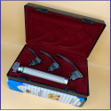 Laryngoscope Macintosh Fiber Optic 3 Blade 0-1-2 Set Child Handle Premium Quality Reusable Blades Premium Quality Plastics Box Maroon Colour Blister Packing into Lapa Boxboard Box Packed