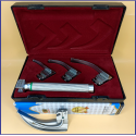 Laryngoscope Macintosh Fiber Optic 3 Blade 0-1-2 Set Child Handle Premium Quality Reusable Blades Premium Quality Plastics Box Maroon Colour Blister Packing into Lapa Boxboard Box Packed