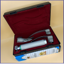 Laryngoscope Macintosh Fiber Optic 3 Blade 1-2-3 Set Adult Handle Premium Quality Reusable Blades Premium Quality Plastics Box Maroon Colour Blister Packing  into Lapa Boxboard Box Packed