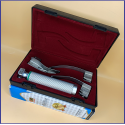 Laryngoscope Macintosh Fiber Optic 3 Blade 1-2-3 Set Adult Handle Premium Quality Reusable Blades Premium Quality Plastics Box Maroon Colour Blister Packing  into Lapa Boxboard Box Packed