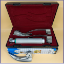 Laryngoscope Macintosh Fiber Optic 3 Blade 1-2-3 Set Adult Handle Premium Quality Reusable Blades Premium Quality Plastics Box Maroon Colour Blister Packing  into Lapa Boxboard Box Packed