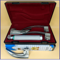 Laryngoscope Macintosh Fiber Optic 3 Blade 2-3-4 Set Adult Handle Premium Quality Reusable Blade Premium Quality Plastics Box  Maroon Colour Blister Packing into Lapa Boxboard Box Packed