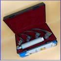 Laryngoscope Macintosh Fiber Optic 4 Blade 0-1-2-3 Set Adult Handle Premium Quality Reusable Blades Premium Quality Plastics Box Maroon Colour Blister Packing into Lapa Boxboard Box Packed