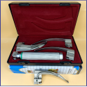 Laryngoscope Macintosh Fiber Optic 3 Blade 2-3-4 Set Adult Handle Premium Quality Reusable Blades Premium Quality Hard Box  Maroon Colour Blister Packing into Lapa Boxboard Box Packed