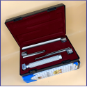 Laryngoscope Conventional Standard Miller 3 Blade 1-2-3 Set Adult Handle Reusable Blades Premium Quality Plastics Box Maroon Colour Blister Packing  into Lapa Boxboard Box Packed