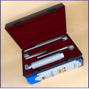 Laryngoscope Conventional Standard Miller 3 Blade 1-2-3 Set Adult Handle Reusable Blades Premium Quality Plastics Box Maroon Colour Blister Packing  into Lapa Boxboard Box Packed