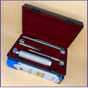 Laryngoscope Conventional Standard Miller 3 Blade 1-2-3 Set Adult Handle Reusable Blades Premium Quality Plastics Box Maroon Colour Blister Packing  into Lapa Boxboard Box Packed
