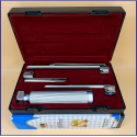 Laryngoscope Conventional Standard Miller 3 Blade 1-2-3 Set Adult Handle Reusable Blades Premium Quality Plastics Box Maroon Colour Blister Packing  into Lapa Boxboard Box Packed