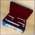 Laryngoscope Miller Fiber Optic 3 Blade 00-0-1 Set Child Handle Premium Quality Reusable Blades Premium Quality Hard Box Maroon Colour Blister Packing into Lapa Boxboard Box Packed