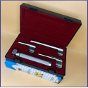 Laryngoscope Miller Fiber Optic 3 Blade 0-1-2  Set Child Handle Premium Quality Reusable Blades Premium Quality Plastics Box Maroon Colour Blister Packing into Lapa Boxboard Box Packed