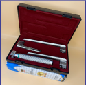 Laryngoscope Miller Fiber Optic 3 Blade 2-3-4 Set Adult Handle Premium Quality Reusable Blades Premium Quality Hard Box Maroon Colour Blister Packing into Lapa Boxboard Box Packed