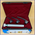 Laryngoscope integral Macintosh Fiber Optic 3 Blade 0-1-2 Set Child Handle Premium Quality Reusable Blades Premium Quality Hard Box Maroon Colour Blister Packing into Lapa Boxboard Box Packed