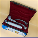 Laryngoscope integral Macintosh Fiber Optic 3 Blade 1-2-3 Set Adult Handle Premium Quality Reusable Blades Premium Quality Hard Box Maroon Colour Blister Packing into Lapa Boxboard Box Packed
