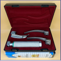 Laryngoscope integral Macintosh Fiber Optic 3 Blade 1-2-3 Set Adult Handle Premium Quality Reusable Blades Premium Quality Hard Box Maroon Colour Blister Packing into Lapa Boxboard Box Packed