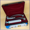 Laryngoscope integral Macintosh Fiber Optic 3 Blade 2-3-4 Set Adult Handle Premium Quality Reusable Blades Premium Quality Hard Box Maroon Colour Blister Packing into Lapa Boxboard Box Packed