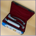 Laryngoscope integral Macintosh Fiber Optic 3 Blade 2-3-4 Set Adult Handle Premium Quality Reusable Blades Premium Quality Hard Box Maroon Colour Blister Packing into Lapa Boxboard Box Packed