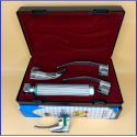 Laryngoscope Standard Macintosh Fiber Optic 3 Blade 1-2-3 Set Adult Handle Reusable Blades Stainless Steel Standard Quality Blades Premium Quality  Hard Box Maroon Colour Blister Packing into Lapa Boxboard Box Packed