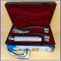 Laryngoscope Standard Macintosh Fiber Optic 3 Blade 2-3-4 Set Adult Handle Reusable Blades Stainless Steel Standard Quality Blades Premium Quality Hard Box Maroon Colour Blister Packing into Lapa Boxboard Box Packed