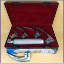 Laryngoscope Standard Macintosh Fiber Optic 4 Blade 0-1-2-3 Set Adult Handle Premium Quality Reusable Blades Premium Quality Hard Box Maroon Blister Packing Colour into Lapa Boxboard Box Packed