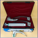 Laryngoscope Standard Macintosh Fiber Optic 3 Blade 2-3-4 Set Adult Handle Reusable Blades Stainless Steel Standard Quality Quality Hard Box Maroon Colour Blister Packing into Lapa Boxboard Box Packed