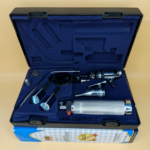 ENT Diagnostic Set Premium Quality For ENT Diagnostic Instrument Set Plastics Box Soft Blue Colour Blister Packing  into Lapa Boxboard Box Packed