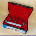 Laryngoscope Conventional Standard Macintosh 3 Blade 0-1-2 Set Child Handle Reusable Blades Premium Quality Plastics Box Blister Packing  Red Colour into Lapa Boxboard Box Packed