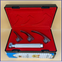 Laryngoscope Conventional Standard Macintosh 3 Blade 0-1-2 Set Child Handle Reusable Blades Premium Quality Plastics Box Blister Packing  Red Colour into Lapa Boxboard Box Packed