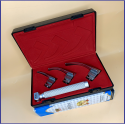 Laryngoscope Macintosh Fiber Optic 3 Blade 0-1-2 Set Child Handle Premium Quality Reusable Blades Premium Quality Plastics Box Blister Packing  Red Colour into Lapa Boxboard Box Packed