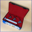 Laryngoscope Macintosh Fiber Optic 3 Blade 0-1-2 Set Child Handle Premium Quality Reusable Blades Premium Quality Plastics Box Blister Packing  Red Colour into Lapa Boxboard Box Packed
